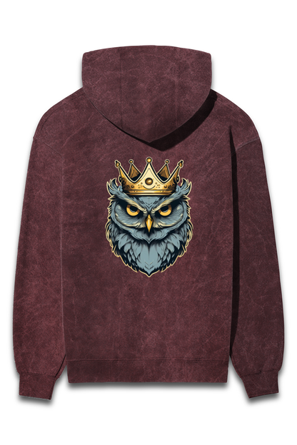 Crowned Owl acid-washed Men hoodie